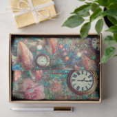 Alice Konijn Bloemuur Klok Fantasie Decoupage Tissuepapier (Geschenk)