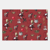 Alice Koningin van harten zwart en rood set Inpakpapier Vel (Voorkant)