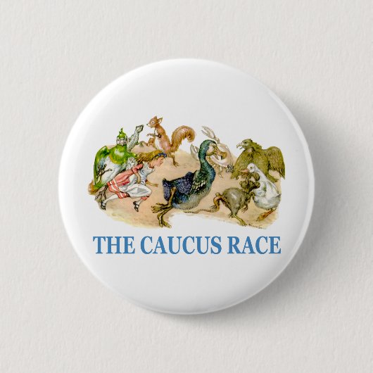 Alice loopt in de caucus race ronde button 5,7 cm (Voorkant)
