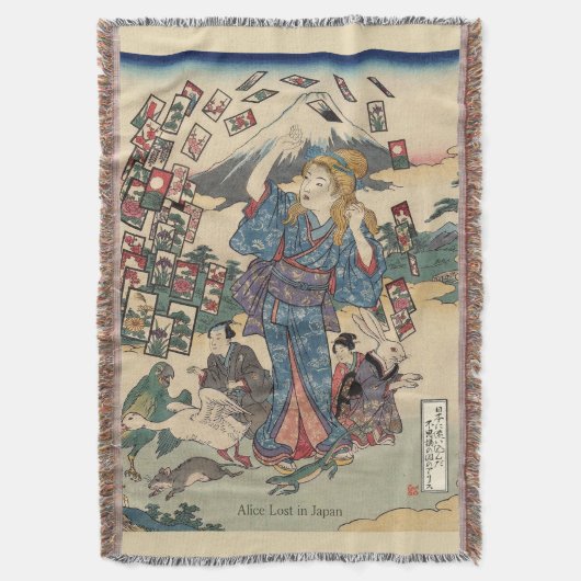 Alice Lost in Japan | Ukiyo-e Floating Wonderland Deken (Voorkant Verticaal)