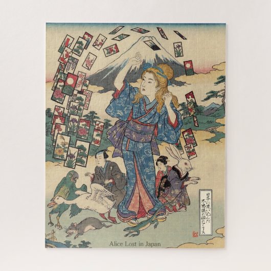 Alice Lost in Japan | Ukiyo-e Floating Wonderland Legpuzzel (Verticaal)