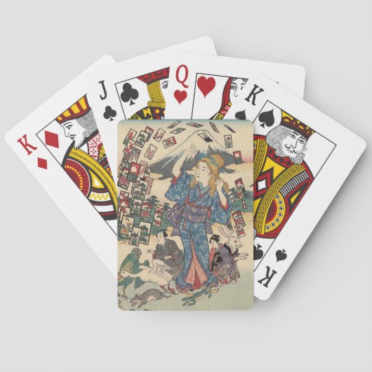 Alice Lost in Japan | Ukiyo-e Floating Wonderland Pokerkaarten (Achterkant)