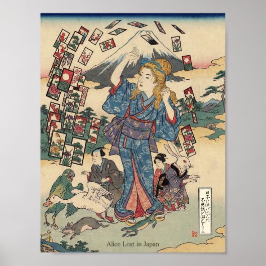 Alice Lost in Japan | Ukiyo-e Floating Wonderland Poster (Voorkant)