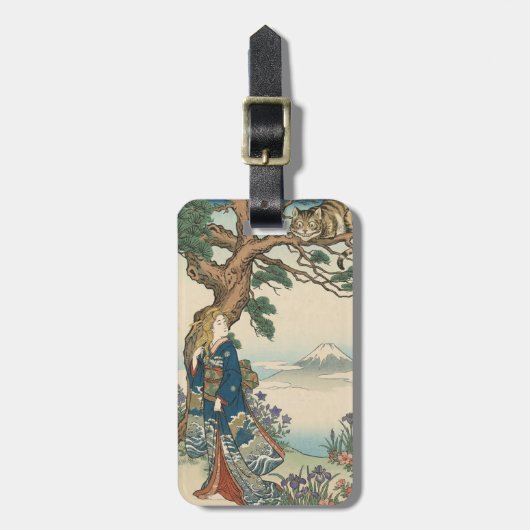 Alice Lost in Japan | Ukiyo-e Mad Journey Bagagelabel (Voorkant verticaal)