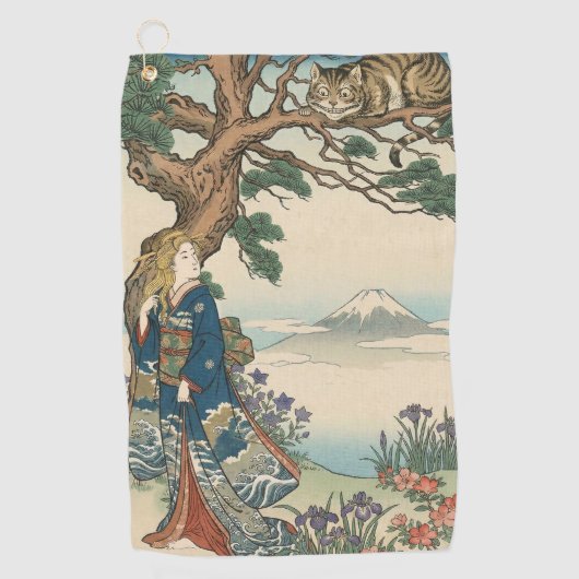Alice Lost in Japan | Ukiyo-e Mad Journey Golfhanddoek (Voorkant)