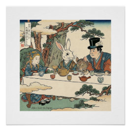 Alice Lost in Japan | Ukiyo-e Mad Tea Party Perfect Poster