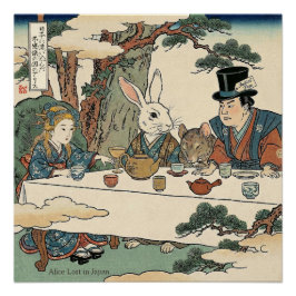 Alice Lost in Japan | Ukiyo-e Mad Tea Party Perfect Poster