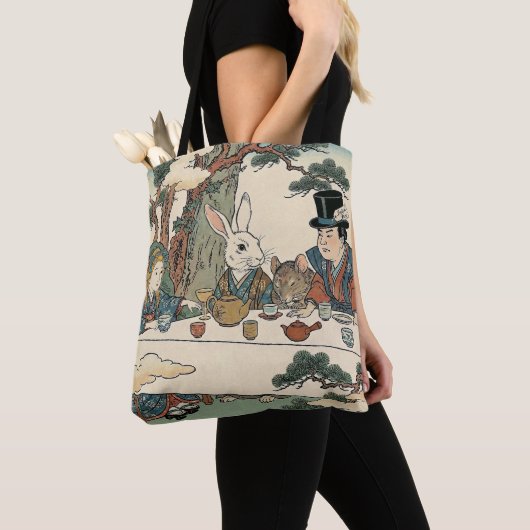 Alice Lost in Japan | Ukiyo-e Mad Tea Party Tote Bag (Dichtbij)