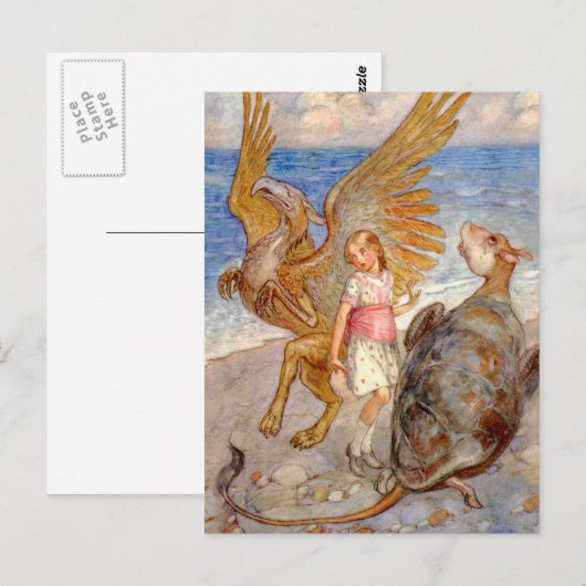 Alice luistert naar de Griffin en de Mock Turtle Briefkaart (Voorkant / Achterkant)