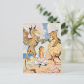 Alice luistert naar de Griffin en de Mock Turtle Briefkaart (Staand voorkant)