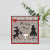 Alice & Mad Hatter Birthday Party nodigt uit Kaart (Staand voorkant)