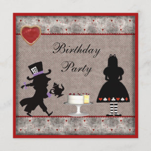 Alice & Mad Hatter Birthday Party nodigt uit Kaart