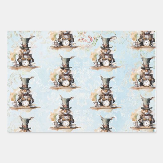 Alice, Mad Hatter en White Rabbit Inpakpapier Vel (Voorkant 3)