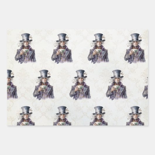 Alice, Mad Hatter en White Rabbit Inpakpapier Vel (Voorkant 2)