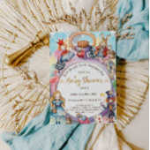 Alice Mad Hatter Queen of Hearts Baby shower Kaart