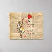 Alice, Mad Hatter & Rabbit  Collage Quote Canvas Afdruk (Voorkant)