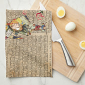 Alice, Mad Hatter & Rabbit  Collage Quote Theedoek (Quarter Fold)