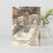 Alice Mad Hatter Tea Party 2 Sjabloon Uitnodiging (Staand voorkant)