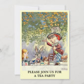 Alice Mad Hatter Tea Party Sjabloon Uitnodiging (Voorkant)