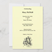 Alice Mad Hatter Tea Party Sjabloon Uitnodiging (Achterkant)