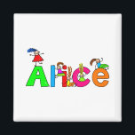 Alice Magneet<br><div class="desc">Gelukkige en diverse groep kleine kinder klimmen over de meisjes naam ALICE.</div>