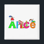 Alice Magneet<br><div class="desc">Gelukkige en diverse groep kleine kinder klimmen over de meisjes naam ALICE.</div>