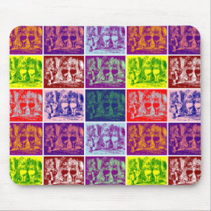 Alice meeting Tweedledum en Tweedledee pop art. Muismat