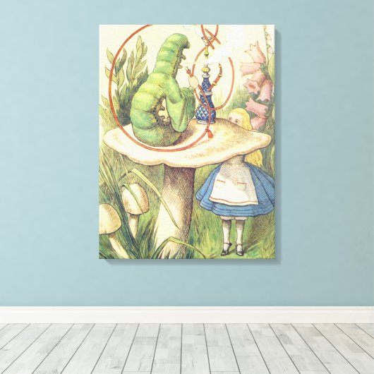 Alice Meets the Caterpillar Canvas Afdruk (Insitu (Houten vloer))