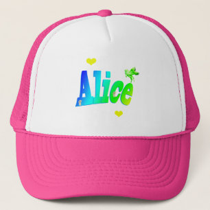 Alice, meisjesnaam Logo met hart, Trucker Pet