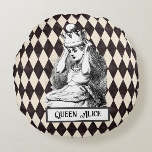  Alice met Crown Harlequin Rond Kussen
