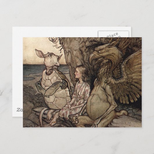 Alice met de Griffin en de Mock Turtle Briefkaart (Voorkant / Achterkant)