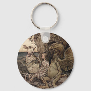Alice met de Griffin en de Mock Turtle Sleutelhanger
