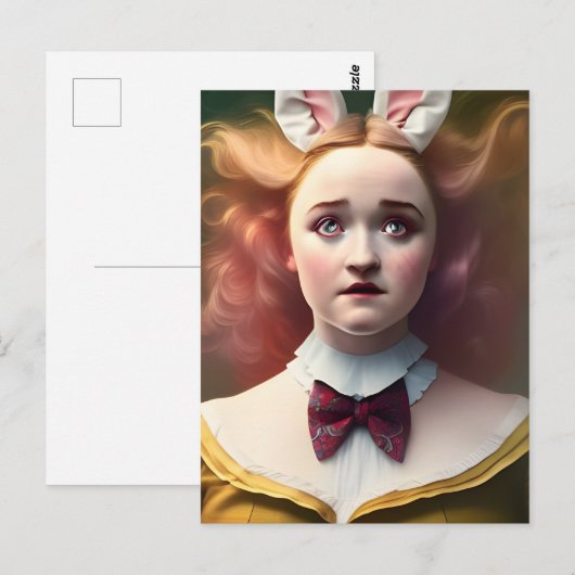 Alice met de witte konijnenaar briefkaart (Voorkant / Achterkant)