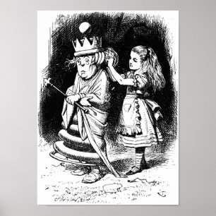 Alice met de witte koningin poster