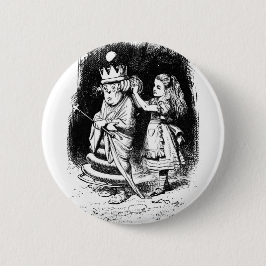 Alice met de witte koningin ronde button 5,7 cm (Voorkant)