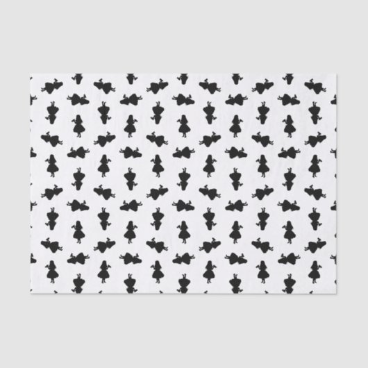 Alice met Drink-ik-flesje Silhouette CUSTOM COLOR Tissuepapier (Voorkant)