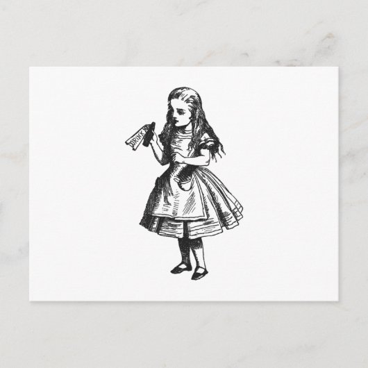 Alice met 'Drink me' fles Briefkaart (Voorkant)