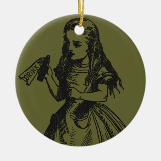 Alice met 'Drink me' fles Keramisch Ornament (Voorkant)