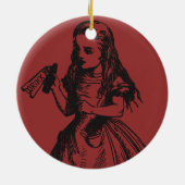 Alice met 'Drink me' fles Keramisch Ornament (Achterkant)