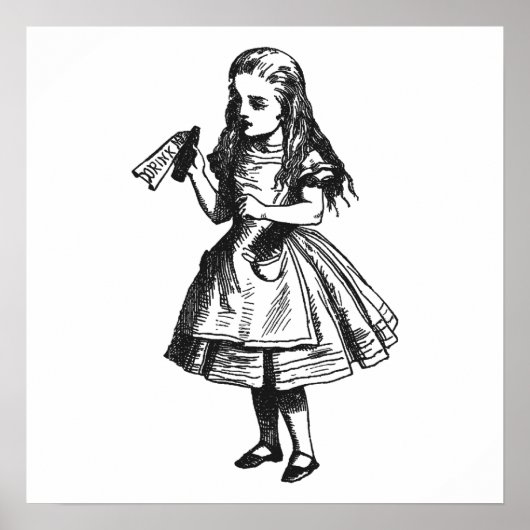 Alice met 'Drink me' fles Poster (Voorkant)