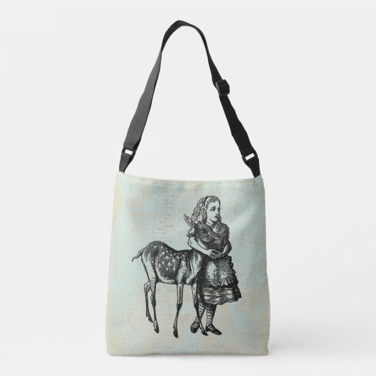 Alice met Fawn Alice in Wonderland Art Crossbody Tas (Achterkant)