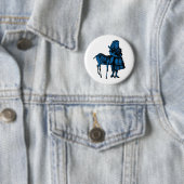 Alice met Fawn Inked Blue Fill Ronde Button 5,7 Cm (In situ)