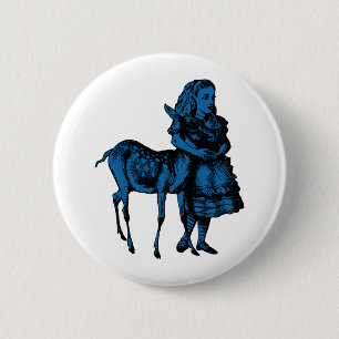 Alice met Fawn Inked Blue Fill Ronde Button 5,7 Cm