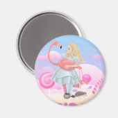 Alice met flamingo magneet (Voorkant / Achterkant)