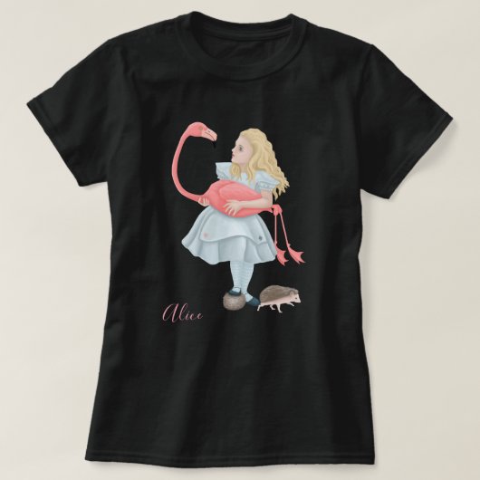 Alice met Flamingo T-shirt (Design voorkant)