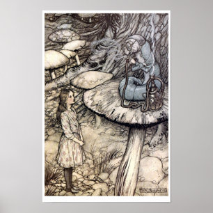 Alice met Hookah die Caterpijler roken Poster