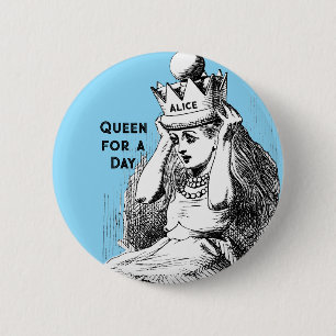  Alice met kroon Ronde Button 5,7 Cm