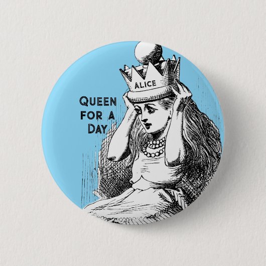  Alice met kroon Ronde Button 5,7 Cm (Voorkant)