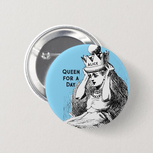 Alice met kroon Ronde Button 5,7 Cm (Voorkant /achterkant)