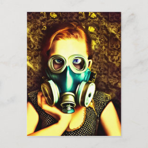 Alice met Red Hair in een Briefkaart met een gasma